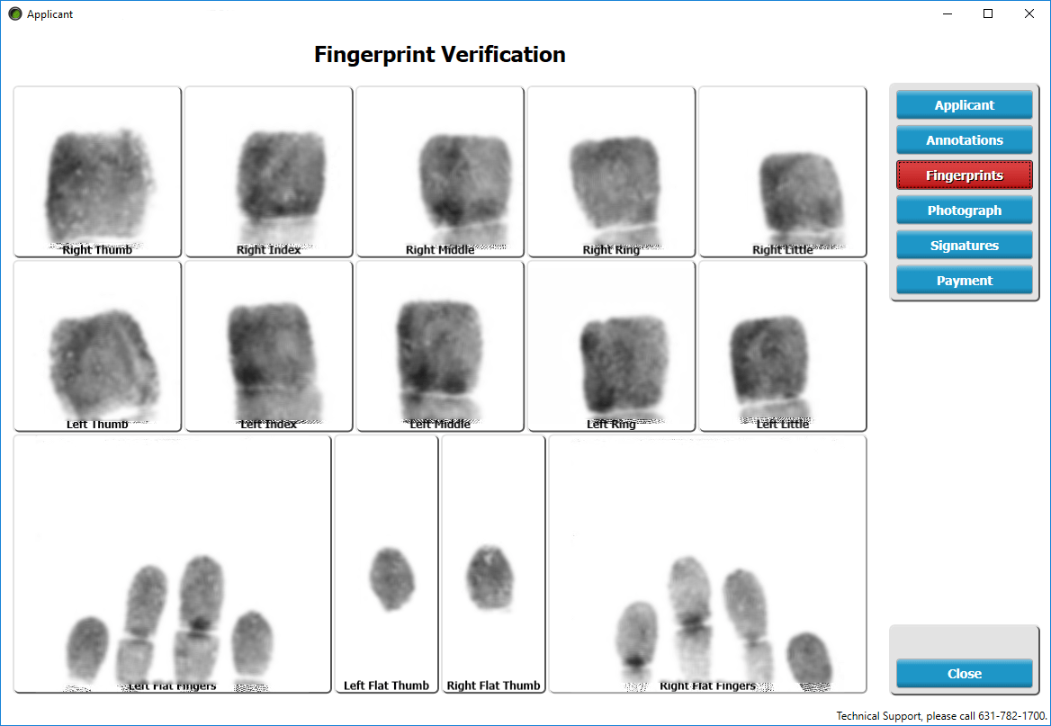 Rolled fingerprints