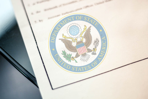 Department of State seal on a Apostille document