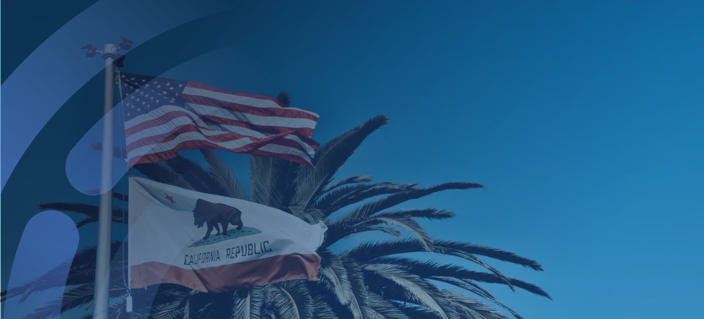 Califoria and American Flag Banner